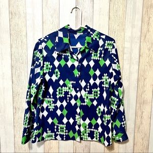Vintage 1970s Abstract Print Blouse